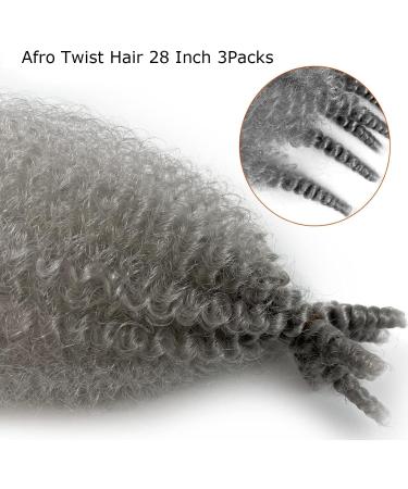Springy Afro Twist Hair 28 Inch Cuban Twist Hair 3 Packs Marley Twist Braiding Hair Pre-separated Spring Twist Hair Wrapping Hair for Soft Locs Cuban Twist Crochet Hair for Women (Grey) - Buy Online on GoSupps.com