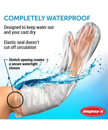 Adult Waterproof Arm Cast Cover - 2 Pack for Shower - Full Arm Protection - Buy Online on GoSupps.com