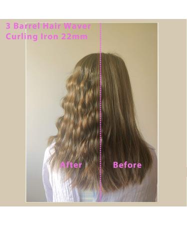 DazSpirit 3 Barrel Hair Waver 22mm Curling Iron for Long/Short Hair - Mermaid Hair Styling Wand with Intelligent Temperature Control - Trendy Style Gold - Buy Online on GoSupps.com