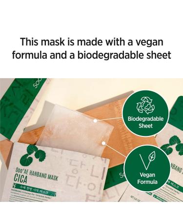 Soo AE Hanbang Cica Facial Mask - 12 EA | Soothing & Calming Korean Skincare Mask - Shop Internationally - Buy Online on GoSupps.com