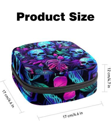 Anna Cowper Skull Flower Colorful Sanitary Napkin Storage Bag - Menstrual Cup Holder & Tampon Pouch for Women & Girls - Multi-colored - Buy Online on GoSupps.com