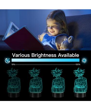 Eygerur Goku 3D LED Night Light with Remote Control - 7/16 Colors Changing Anime Lamp for Kids & Fans - Buy Online on GoSupps.com