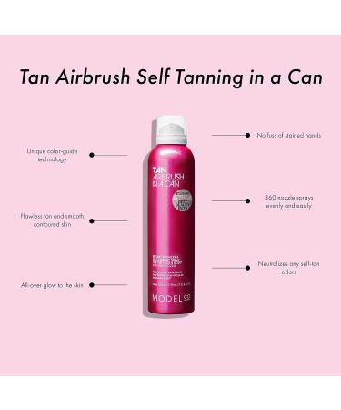 ModelCo Airbrush Tanning Kit - Achieve Salon-Worthy Sunless Glow for Body & Face - Tan Remover Soap Included - Beautiful Bronze Skin Without Damage - 2 Pc - Buy Online on GoSupps.com