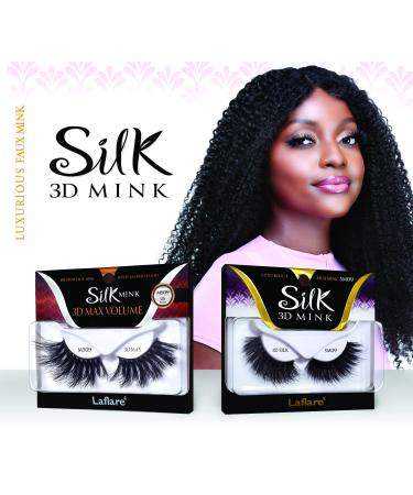 Shop Laflare 3D Silk Mink Max Volume 25mm Extra Long Faux Mink Eyelashes - Cat Eyes Wispy & Fluffy Dramatic Lashes - Buy Online on GoSupps.com