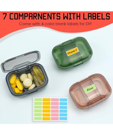 MICARA 3-Pack Small Pill Case | Cute Travel Pill Organizer with 3 Compartments | Portable Medicine & Vitamin Holder | Easy to Open for Supplements - Buy Online on GoSupps.com