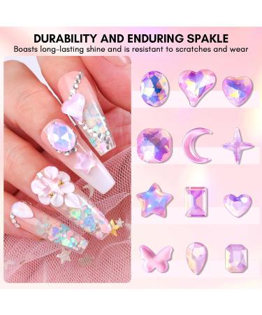Makartt Pink Diamond Nail Design Glue Set - Rhinestones Flat Back Gems Tweezers & Storage Box for DIY Nail Art - Buy Online on GoSupps.com