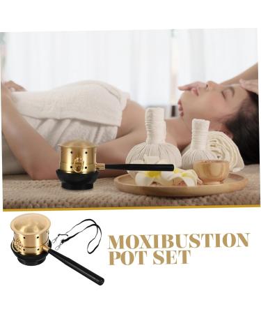 Homsfou Moxibustion Box - Copper Moxa Tool Holder for Acupuncture & Massage | 2pcs Golden 16x6cm - Buy Online on GoSupps.com