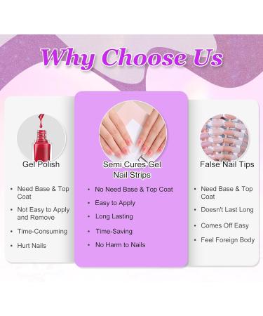 Semi Cured Gel Nail Polish Strips 16PCS Clear Gel Nail Stickers Long Lasting Natural Gel Nail Wraps Self Adhesive French Manicure Kit Work with Any Nail Lamps Easy to Apply & Remove - Blush Pink Clear Blush - Buy Online on GoSupps.com