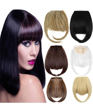 Dodoing T0403Z28-CN-JJ hair extension 1 piece 1# dark brown mix light Auburn (Neat Bangs) 1 piece 1# dark brown mix light Auburn (Neat Bangs)