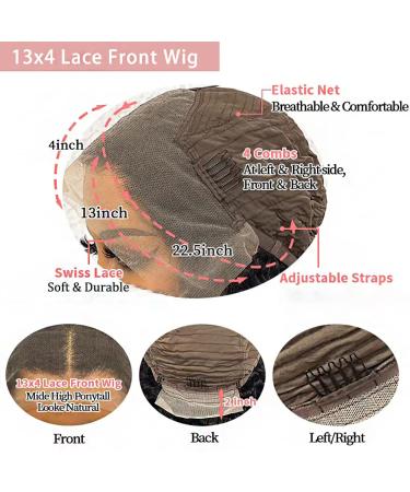 Bob Wig Human Hair Straight Lace Front 10 Pre Plucked 13x4 HD Frontal Glueless 180% Density - Natural Color for Black Women - Buy Online on GoSupps.com
