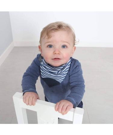 Cheeky Chompers Neckerchew and Neckerbib Bundle - Teething Bibs for Toddlers and Babies - Bandana Style - Baby Bib Gift Set - 4 Dribble Bibs - Preppy Stripes & Baby Dino - Buy Online on GoSupps.com