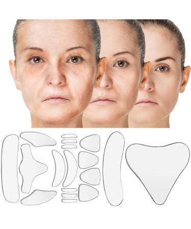 Reusable Silicone Pad Set for Face & Neck - 18 Pieces Wrinkle Patches for Forehead Eyes and Mouth - International Shipping Available - Buy Online on GoSupps.com
