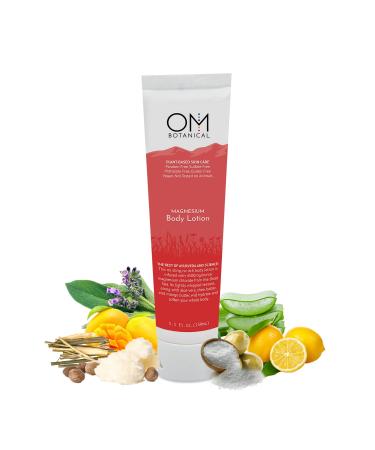 OM Botanical Magnesium Lotion  Rejuvenating Magnesium Cream for Body and Feet  Hydrating Magnesium Cream for Pain and Muscle Tension  Body Butter  Natural Body Lotion for Women and Men  150mL