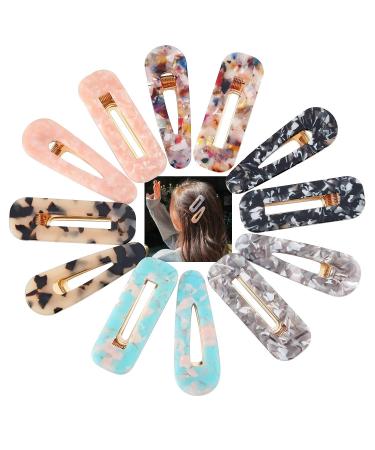 Dusenly 12 colorful hair clips made of acrylic resin geometric crocodile hair needles acrylic hair clips hair accessories for women and girls