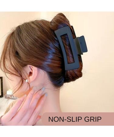Set of Hair Claw Clips in Brown, Beige, Cream, and Black for Women, Girls, Unisex - Medium Size Rectangle Box Hair Clip - Buy Online on GoSupps.com