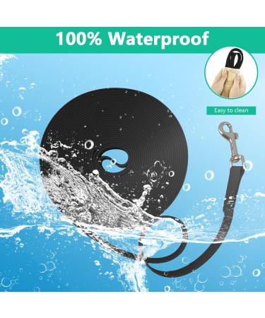 Waterproof Dog Leash 16.5FT Waterproof Long Leash Durable PVC Coated Webbing Waterproof Training Lead Great for Medium Large Dogs Training Swimming Beach/Lake/Snow/Yard(Black) Black 16.5FT(5M) - Buy Online on GoSupps.com
