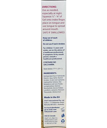 Oral7 Dry Mouth Gel with Enzymes | Soothes Gums, Lasting Relief | Promotes Gum Health & Fresh Breath | 1.6 oz - Buy Online on GoSupps.com