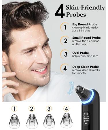 Black Head Remover Tools Blackhead Pore Vacuum: Electric Facial Pore Cleaner 3 Suction Levels Rechargeable Pimple Comedone Extractor Skin Care for Face - Buy Online on GoSupps.com