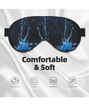 SSIMOO Tranquil Water Print Double-Sided Eye Mask | Soft Light Blocking Eye Cover for Better Sleep Quality - Black - Buy Online on GoSupps.com