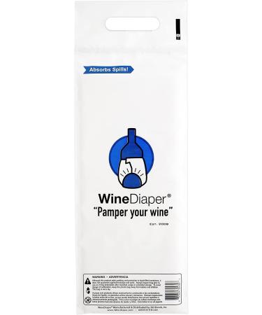 Wine Diaper - Reusable Travel Wine Bottle Bags (3 Pack) | Protective & Absorbent | Made in USA - Buy Online on GoSupps.com