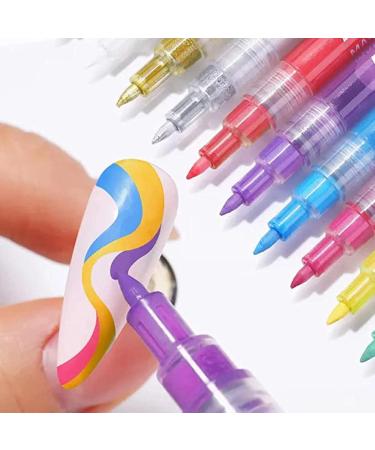 12 Colors Ultra Thin Curve Manicure Marker Gel Nail Art Fine Point Pens for Painting Nails 3D Nail Art Painting Pen Quick Dry Easy to Color Nail Point Graffiti Dotting Pen 6pcs-2 - Buy Online on GoSupps.com
