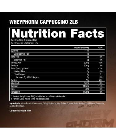 Buy DRAGON PHARMA Whey Protein Blend - Fast Absorption Gluten-Free 25g Protein per Serving - Great Tasting Cappuccino - 100% Whey for Maximum Recovery - Buy Online on GoSupps.com