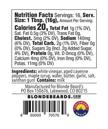 Blonde Beard's Chicken & Waffles Buffalo Sauce - Mild/Medium, Slightly Spicy & Sweet - Ideal for Chicken Wings - Gluten-Free & Natural (8 fl oz) - Buy Online on GoSupps.com