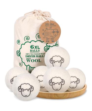 Dryer balls for tumble dryers - 6 xxl extra -red felt balls made of sheep's wool the natural fabric softener.Ideal for down jackets.Dryer Ball's dryer balls for down.