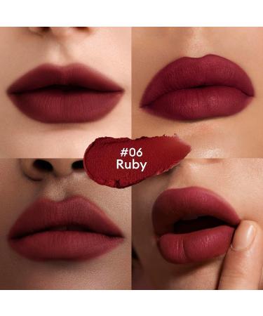 ITY Velvet Matte Finish Lip Stain - Mousse Textured Lip Clay Rich Pigment Red Lipstick Conceals Lip Lines 0.14 oz Ruby Classic #06 - International Shipping Available - Buy Online on GoSupps.com