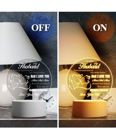 Engraved Acrylic Night Light - Unique Husband Gift for Anniversary, Wedding, Birthday - Energy Class F Night Lamp - Buy Online on GoSupps.com