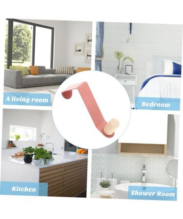 STOBAZA Door Hook Out Door Decor Wall Mounted Coat Hook Home Supply Accessory No Punching Wall Hook 24.5X12.5CM Pink - Buy Online on GoSupps.com