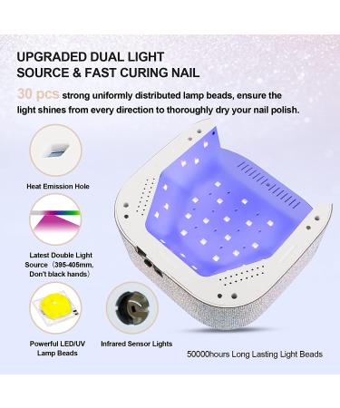 Lavinda 54W Rechargeable UV LED Nail Lamp | Cordless Gel Polish Light with 4 Timer Settings | Professional Quick Dry Curing Lamp for Salon & Home - Buy Online on GoSupps.com