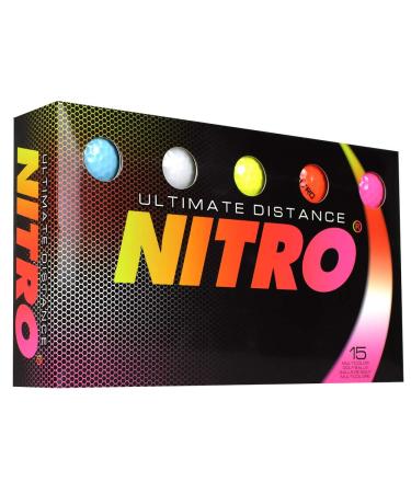 Nitro Ultimate Distance Golf Ball (15-Pack), Multi-Colored - Buy Online on GoSupps.com