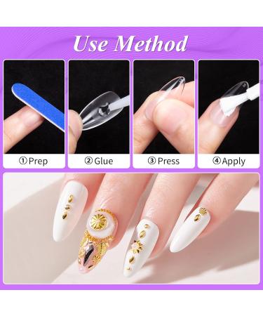 Cell 500 Soft Gel Artificial Nail Tips - Full Cover Almond Fake Nails Set with Glue for Nail Art - Buy Online on GoSupps.com