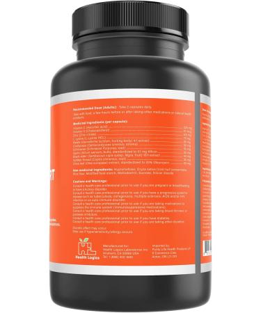 Health Logics Immune Support Formula - Vitamin C Vitamin D Zinc L-Lysine Echinacea Elderberry 30-Day Supply - Buy Online on GoSupps.com