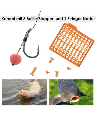 Luroad Carp Fishing Hair Rigs - 20-Part Bent Hooks Braided Accessories Boilie Rig Leaders & Stops - Size 2 4 6 8 | International Shipping - Buy Online on GoSupps.com