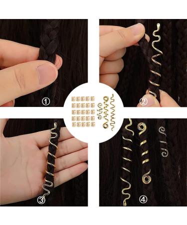 CUHZA 28 Pieces Dreadlock Beads Spiral Hair Clips Rings Hair Jewelry Hair Jewelry Braids Hair Beads Hair Rings Hair Spirals Unisex (Gold) - Buy Online on GoSupps.com