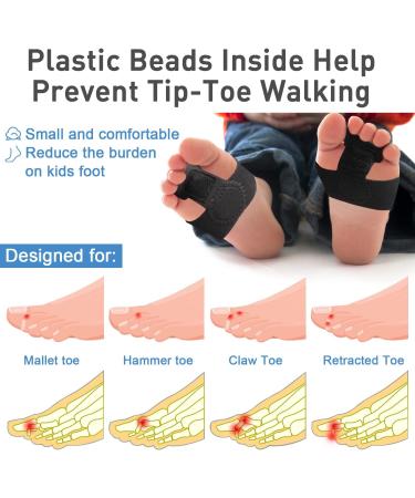 Kids Toe Walking Brace - AFO Foot Drop Corrector for Women & Men - Adjustable Toe Strap - Black (S-Pair) - Buy Online on GoSupps.com