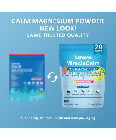 MiracleCalm Drink Mix Powder Calm Magnesium Calcium Supplement Cortisol Drink Powdered for Sleep Relaxed & Focus with Easily Absorbed L-Theanine Vitamin D3 Ashwagandha Sugar Free (20 Packs) 3.14 Ounce (Pack of 1) - Buy Online on GoSupps.com