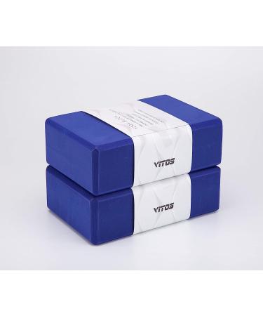 Vitos Fitness Yoga Block | High Density EVA Foam | Support & Deepen Poses | Improve Strength & Balance | Lightweight & Odor Resistant | Blue 9x6x3 - Buy Online on GoSupps.com
