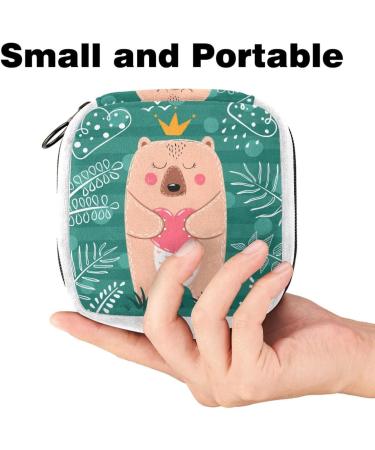 GIAPB Sanitary Napkin Storage Bag | Period Tampon Makeup Pad Pouch | Bear and Palm Leaves Color4352 - Buy Online on GoSupps.com