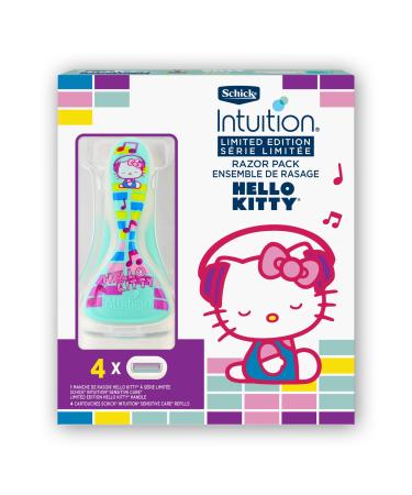 Schick Intuition Limited Edition Hello Kitty Sensitive Skin Razor for Women with 1 Razor and 4 Refills