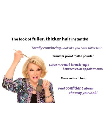 Joan Rivers Great Hair Day Fill-In Powder - Brunette Root Cover Up for Thinning Hair - Achieve Thicker Fuller Hair - Buy Online on GoSupps.com