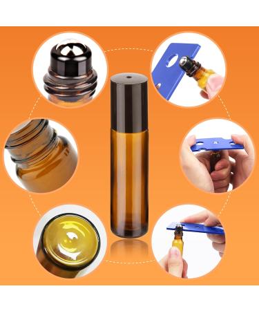 Esteopt 16PC Essential Oil Roller Ball Bottles - 10ml Portable Glass Perfume Bottles with Stainless Steel Rollers for Wellness & Massage - Buy Online on GoSupps.com