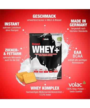 Buy Honest Whey Protein (Butter-Keeks) 820g - Instant Soluble EAA & BCAA Protein Powder for Optimal Muscle Building - High-Quality Pasture Milk Isolate - Buy Online on GoSupps.com
