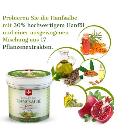 Swissmedicus Hemp Ointment Forte - 30% Hemp Oil for Acne Eczema & Psoriasis - Natural Vegan 125ml Remedy for Problematic Skin - Buy Online on GoSupps.com