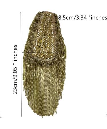 Beaded Crystal Shoulder Patches Fringe Tassel Epaulets 2-Piece Set (Gold) - Buy Online on GoSupps.com