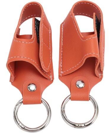 Asthma Inhaler Holder Inhaler Case Inhaler Carrying Holder Clasp Closure Safety Carabiner Clip 2pcs Portable PU Leather Inhaler Protective Holder (Orange) - Buy Online on GoSupps.com