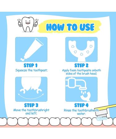 Kids U-Shaped Silicone Toothbrush Set for Whole Mouth Cleaning - Soft Bristles, Ages 2-12 - Pink/Blue - Buy Online on GoSupps.com