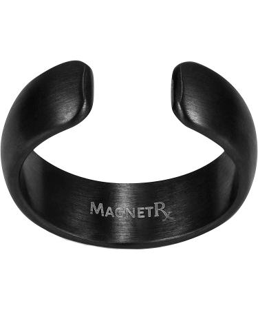 MagnetRX Magnetic Therapy Pain Ring - Stainless Steel Arthritis Ring for Men | Black Size 8 - Buy Online on GoSupps.com